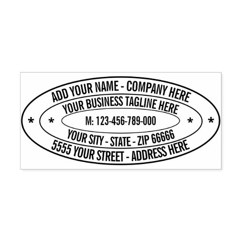 Custom Your Name Info Address Oval Rubber Stamp