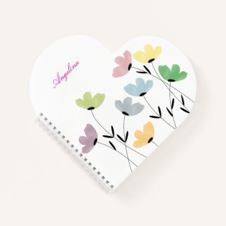 custom your name & initial with wildflowers notebook