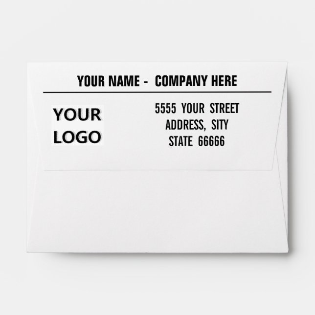 Custom Your Name Logo Address Mailing Envelope (Back (Top Flap))
