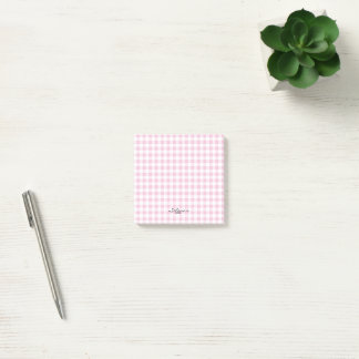 Custom Your name notes Gingham inspo pink