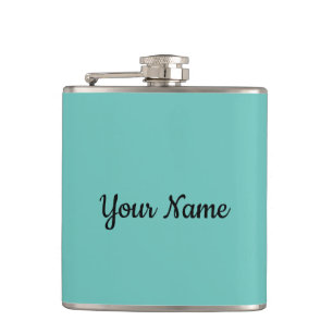 Custom Your Name Slogan Photo Artwork Green Blue Flask