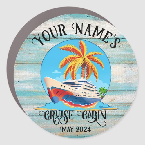 Custom Your Names Cruise Cabin Ship Door Decor Car Magnet