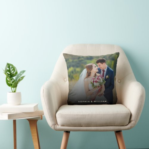 Custom Your Own Couple Photo  Add Names Throw Pillow