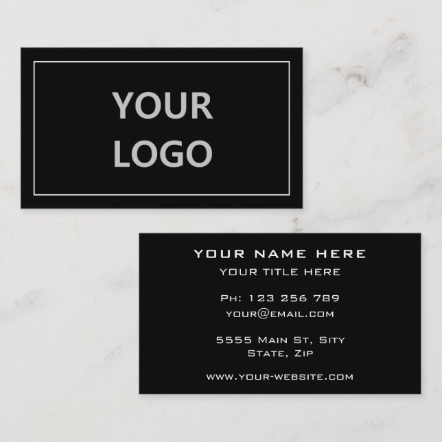 Custom Your Own Design Black Business Card (Front/Back)
