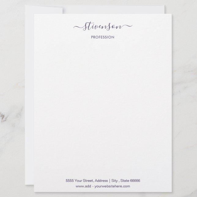 Custom Your Own Design Personalized Letterhead (Front)