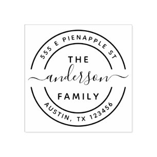 Custom Your Own Family Name Return Address Rubber  Stamp