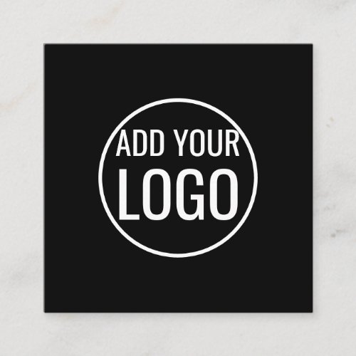 Custom your own logo circle professional black  bu square business card