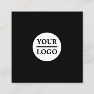 Custom your own logo circle professional black bu square business card
