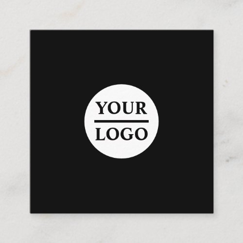 Custom your own logo circle professional black  bu square business card