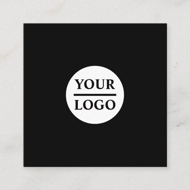 Custom your own logo circle professional black  bu square business card (Front)