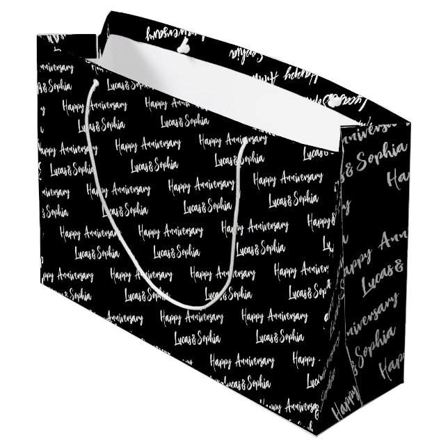 Custom Your Own Name Anniversary Large Gift Bag (Back Angled)
