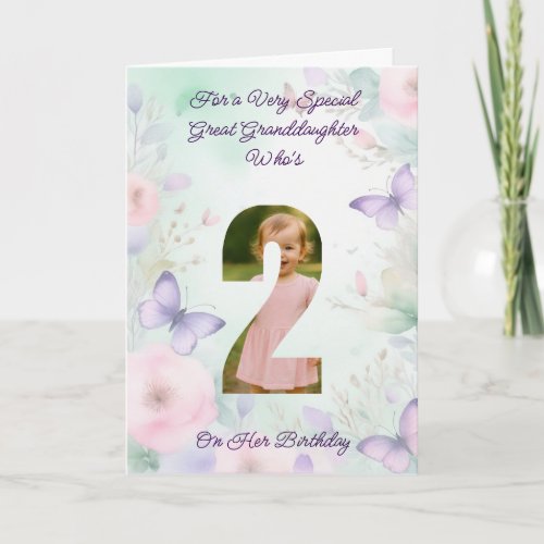 Custom Your Own Photo Girl's 2nd Birthday Card