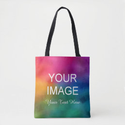 Custom Your Own Photo Text Template Typography Tote Bag