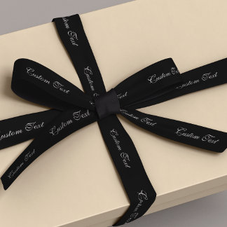 Custom your own text black satin ribbon