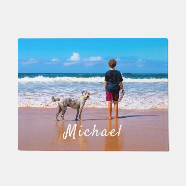 Custom Your Pet Photo and Name Doormat (Front)