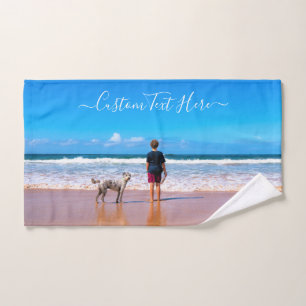 Custom Your Pet Photo Bath Towels Personalize Text
