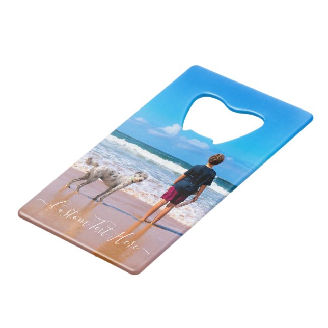 Custom Your Pet Photo Bottle Opener with Text (Front Angled)