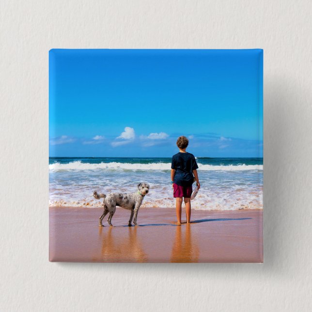 Custom Your Pet Photo Button Personalized (Front)