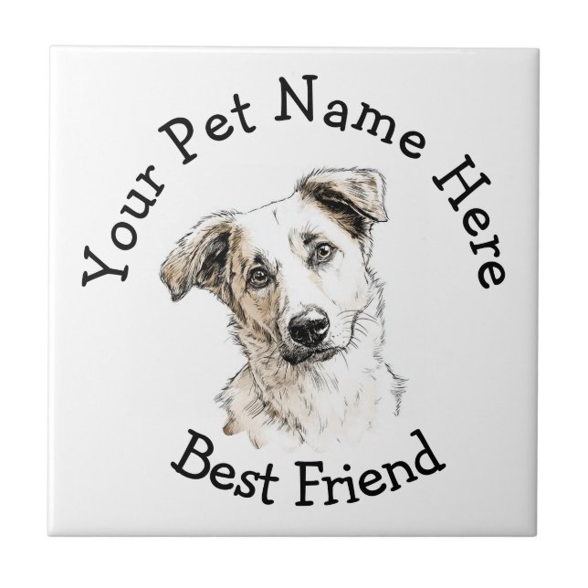 Custom Your Pet Photo Ceramic Tile (Front)