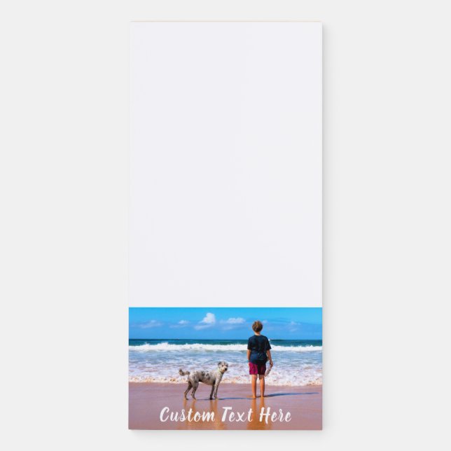 Custom Your Pet Photo Magnetic Notepad with Text (Front)