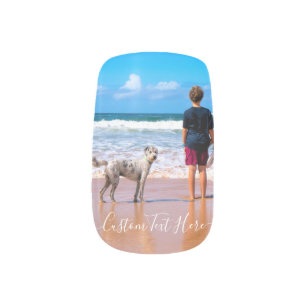 Custom Your Pet Photo Nail Art Gift with Text