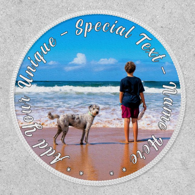Custom Your Pet Photo Patch with Text (Front)