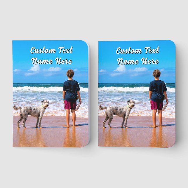Custom Your Pet Photo Personalized Text Foil Vow Books (Front)