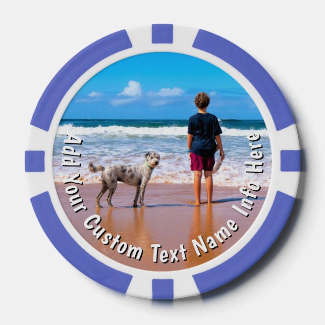 Custom Your Pet Photo Poker Chips Personalize Text (Front)
