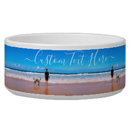 Custom Your Pets Photo Pet Bowl with Text