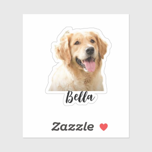 Custom your pet's photo with name sticker (Sheet)