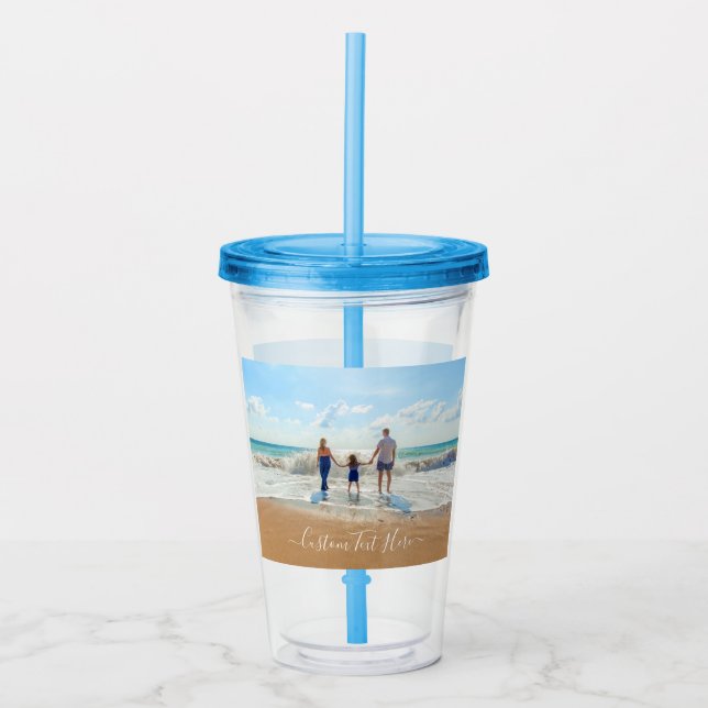 Custom Your Photo Acrylic Tumbler with Text (Front)