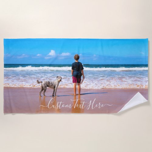 Custom Your Photo and Text Beaxh Towel Gift