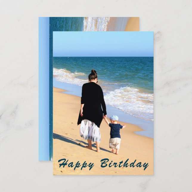 Custom Your Photo and Text Birthday Card (Front/Back)