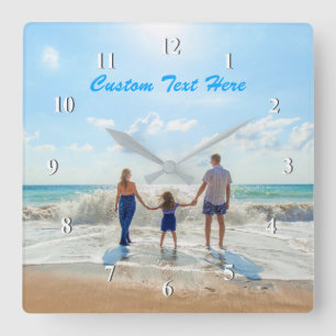 Custom Your Photo and Text Clock Personalized Gift
