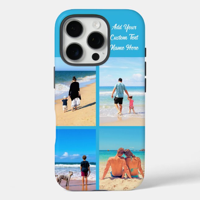 Custom Your Photo and Text Collage iPhone Case (Back)