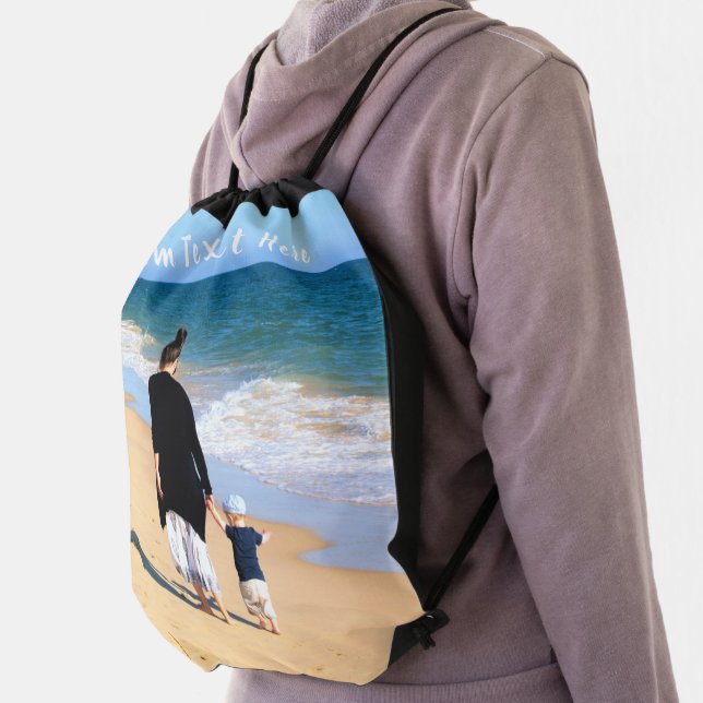 Custom Your Photo and Text Drawstring Bag (Insitu)
