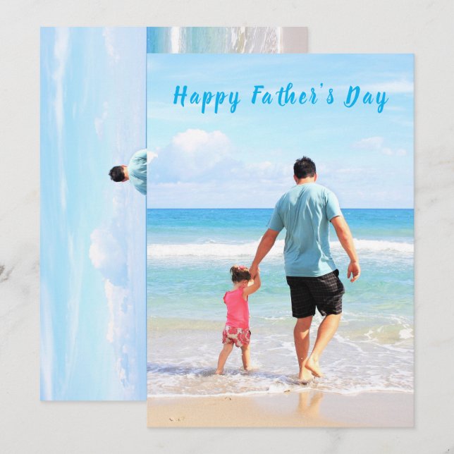 Custom Your Photo and Text Father's Day Card (Front/Back)