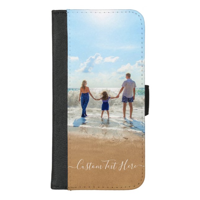 Custom Your Photo and Text iPhone Wallet Case (Front)