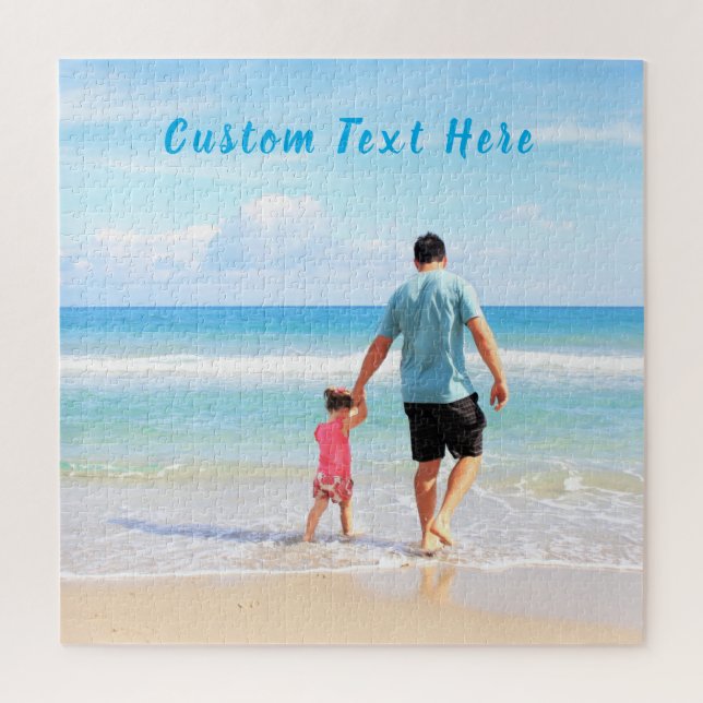 Custom Your Photo and Text Jigsaw Puzzle Gift (Vertical)