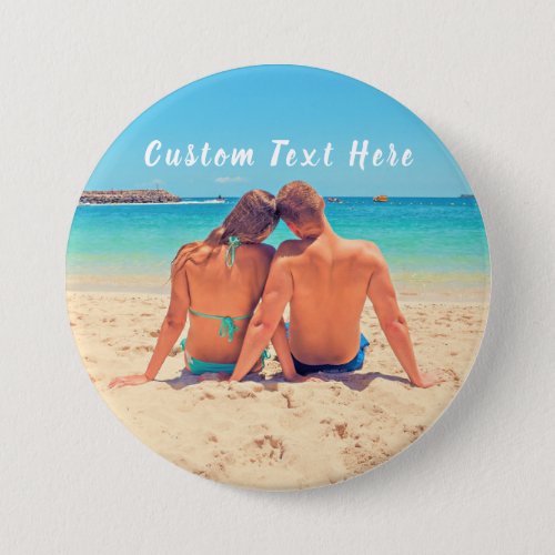Custom Your Photo and Text Name Button Gift