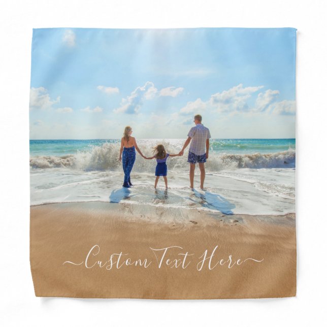 Custom Your Photo and Text Personalized Bandana (Front)