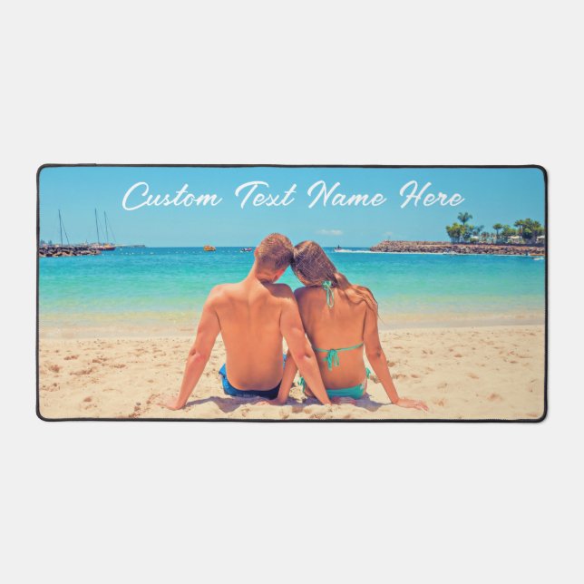 Custom Your Photo and Text Personalized Desk Mat (Front)