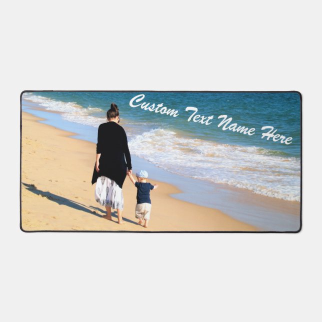 Custom Your Photo and Text Personalized Desk Mat (Front)