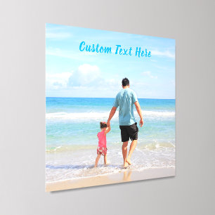 Custom Your Photo and Text Personalized Peel And Stick Photo Tile