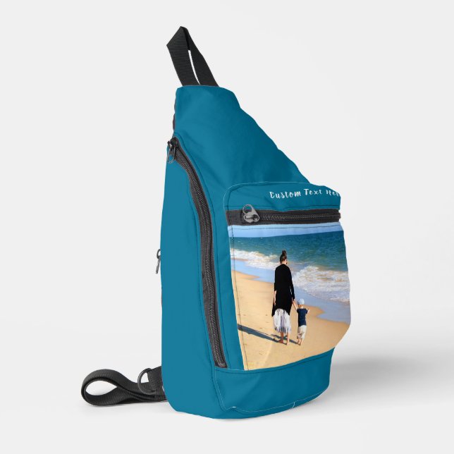 Custom Your Photo and Text Personalized Sling Bag (Left Corner)