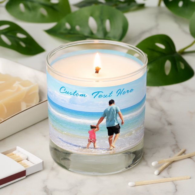 Custom Your Photo and Text Scented Candle (Lit)