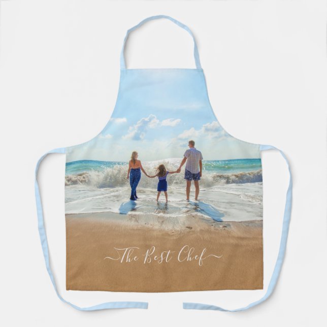 Custom Your Photo Apron and Text - The Best Chef (Front)
