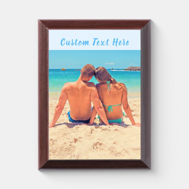 Custom Your Photo Award Plaque Gift with Text (Vertical)