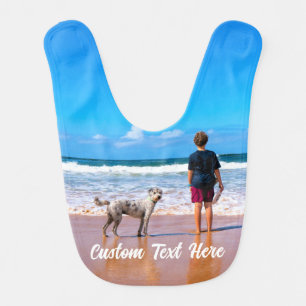 Custom Your Photo Baby Bib with Text Name