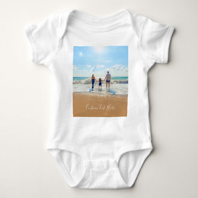 Custom Your Photo Baby Bodysuit with Text (Front)